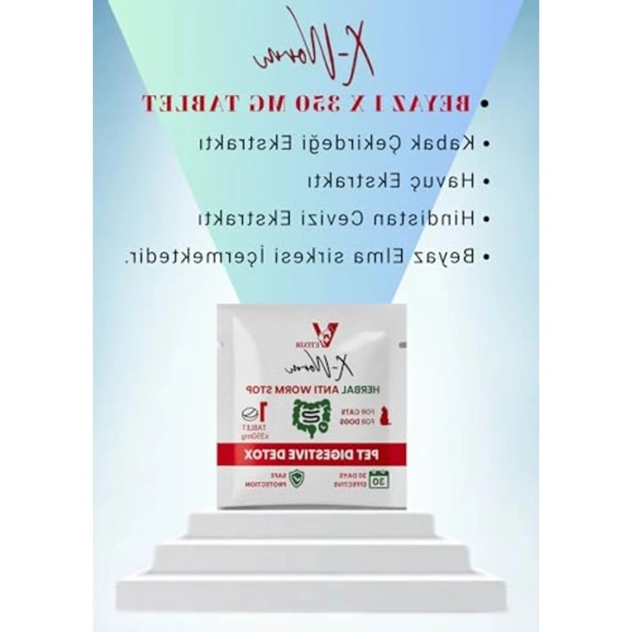 X-WORM Bitkisel İç Parazit Tableti, Kedi ve Köpekler İçin