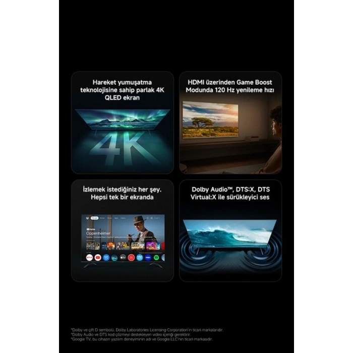 Xiaomi A Pro 55 2026 - 4K Ultra HD Google Smart Uydu Alıcılı QLED TV