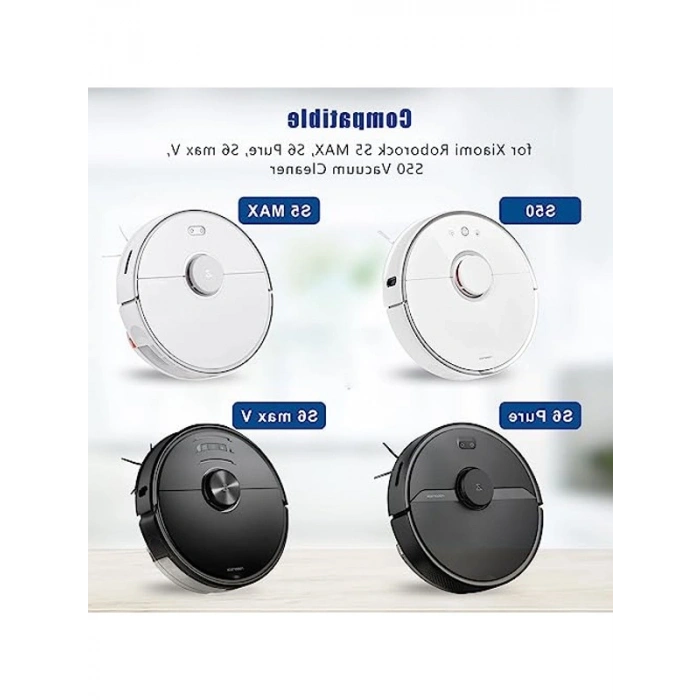 Xiaomi Roborock için Yedek Parça Seti, 2 Rulo Fırça ve 4 HEPA Filtre