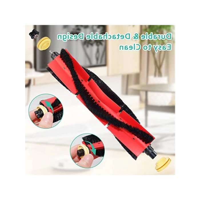 Xiaomi Roborock S5 Max S6 Pure S6 MaxV Rulo Fırçalar için 9lu Paket Yedek HEPA Filtre Paspas Bezi Aksesuarı (Beyaz)