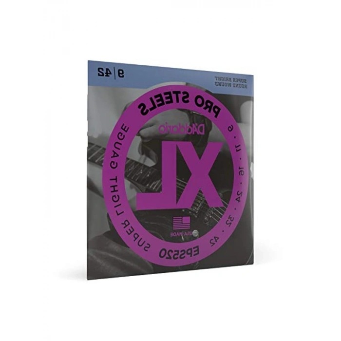 XL Ölçüsünde Elektro Gitar Tel Seti, Uzun Ölçü 9-42