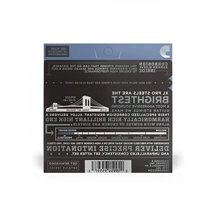 XL Ölçüsünde Elektro Gitar Tel Seti, Uzun Ölçü 9-42