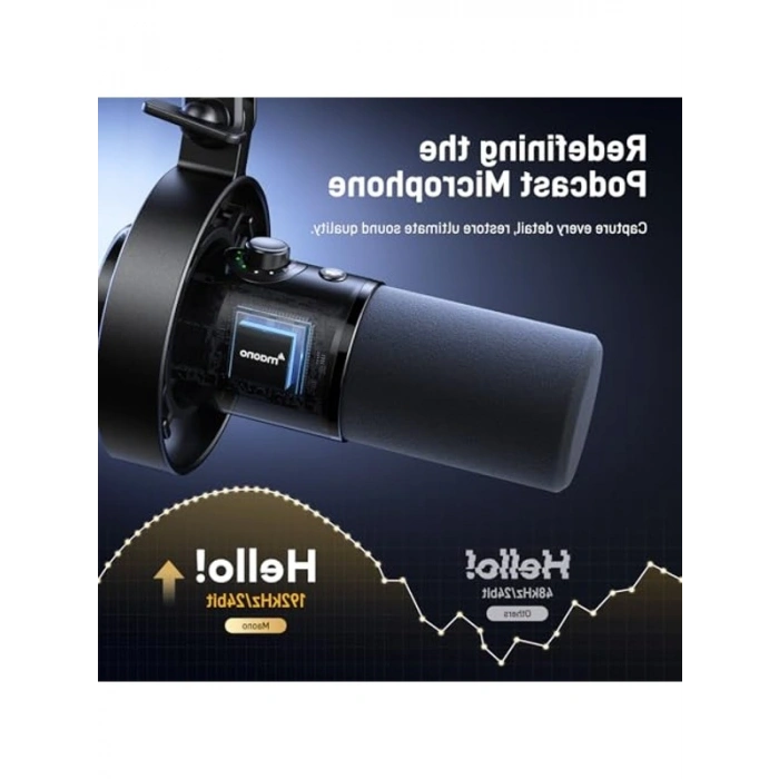 XLR/USB Podcast Mikrofon, 192kHz Hi-Fi Ses Kalitesi