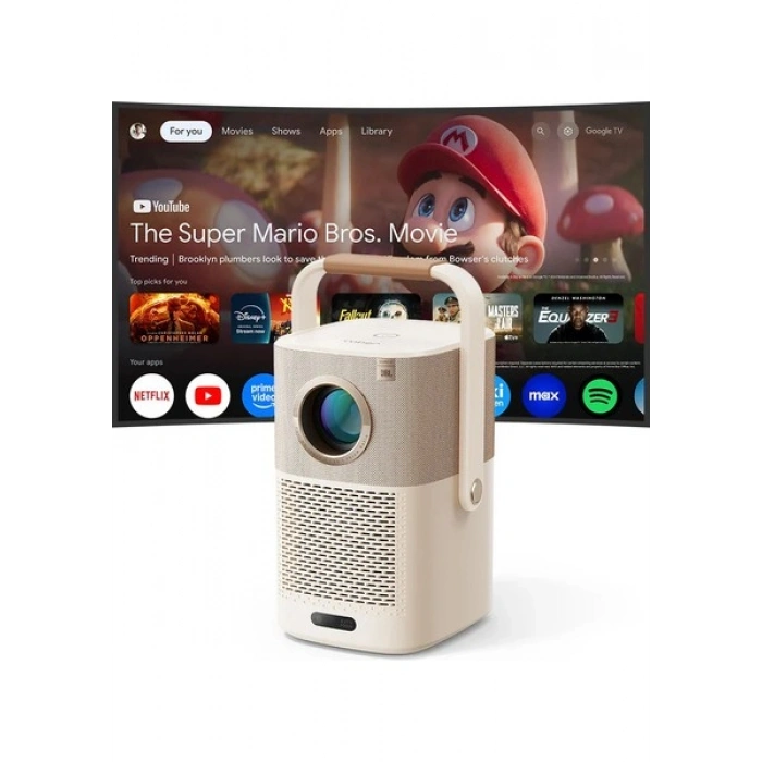 Yaber T2 Plus Google TV - Dahili JBL Hoparlör & Dolby Ses Desteği - Bataryalı - AI Akıllı Yansıtma 450 Ansi Lumen Full HD Projeksiyon Cihazı