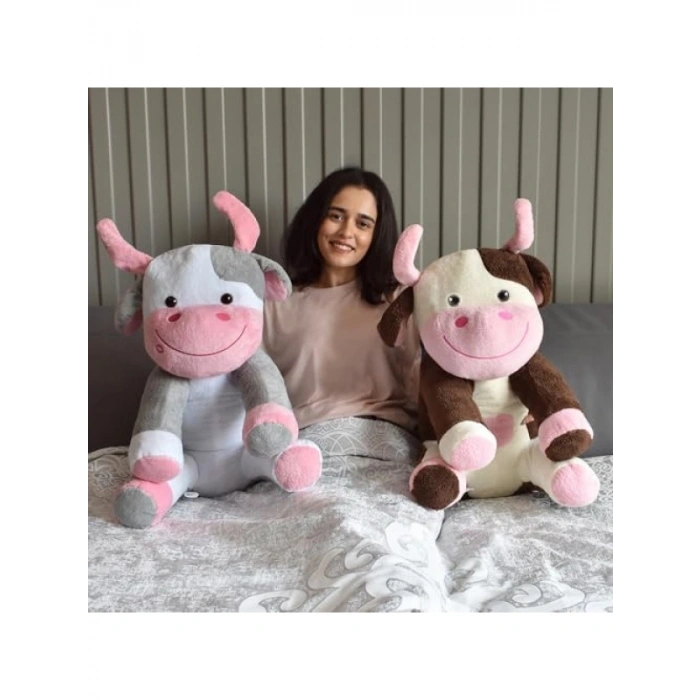 Yaklaşık 80 cm Boyutunda Sevimli Pelüş İnek