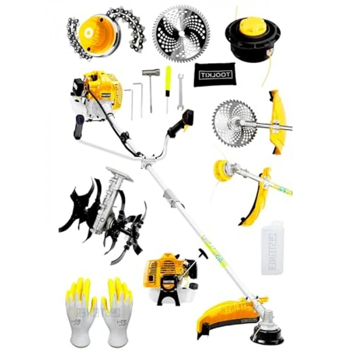 Yan Tip Benzinli Tırpan, Güçlü Motor ve Ekstra Çapa Aparatı ile Birlikte