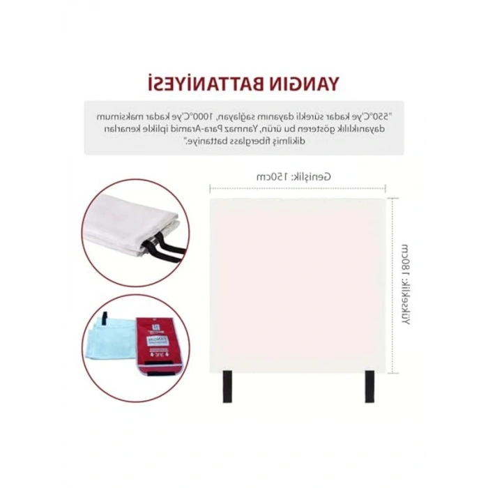 Yangın Koruma Battaniyesi 150x180 cm Ölçülerinde