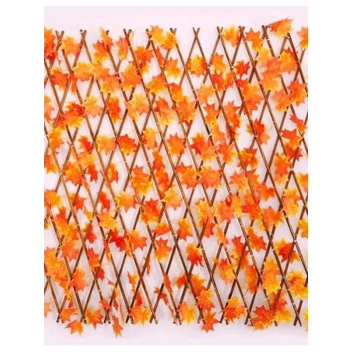 Yapay Sarmaşık Balkon Bahçe Çiti Dekoru, Sonbahar Yapraklı