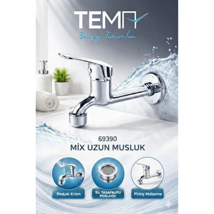 Yapı Kalite Tema Aç-Kapa Mix Lavabo Uzun Musluk