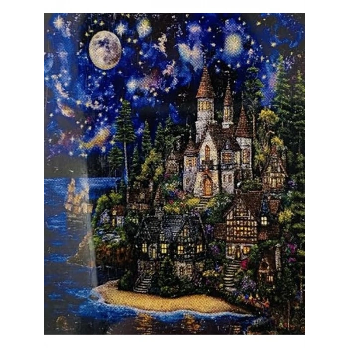 Yapışan Boncuk Mozaik Tablo, 40x50 cm Ebatında
