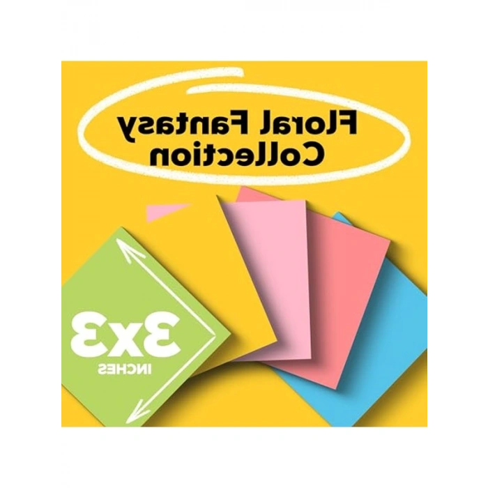 Yapışkan Not Defteri, 5 Adet, 100 Yaprak, Çiçekli Desen
