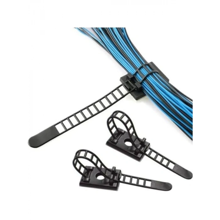 Yapışkanlı Ayarlanabilir Kablo Toplama Klips Seti - 20 Adet