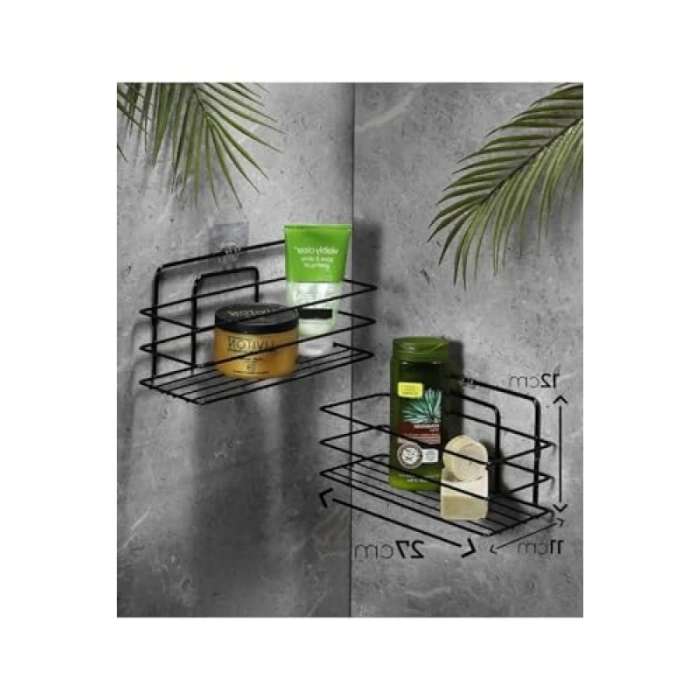 Yapışkanlı Banyo Düzenleyici Duş Rafı - 2 Adet