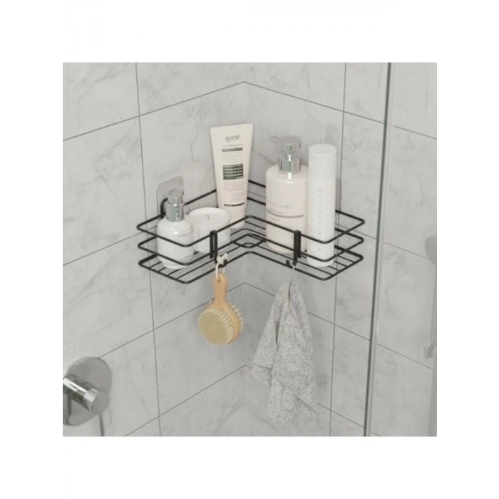 Yapışkanlı Banyo Köşeliği, Metal Raf, Duvar Düzenleyici