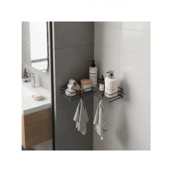Yapışkanlı Banyo Köşeliği, Metal Raf, Duvar Düzenleyici