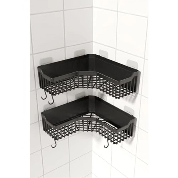 Yapışkanlı Banyo Rafı, 2li Düzenleyici, Pratik Kullanım
