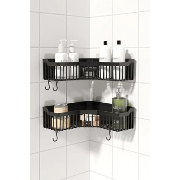 Yapışkanlı Banyo Rafı, 2li Düzenleyici, Pratik Kullanım