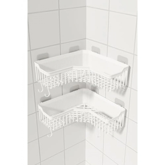 Yapışkanlı Banyo Rafı, 2li Set, Pratik Düzenleme