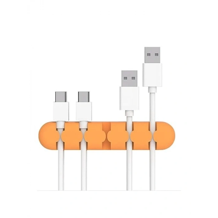 Yapışkanlı Kablo Düzenleyici Organizer - Turuncu