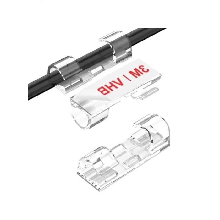 Yapışkanlı Kablo Sabitleyici Klips, 20 Adet