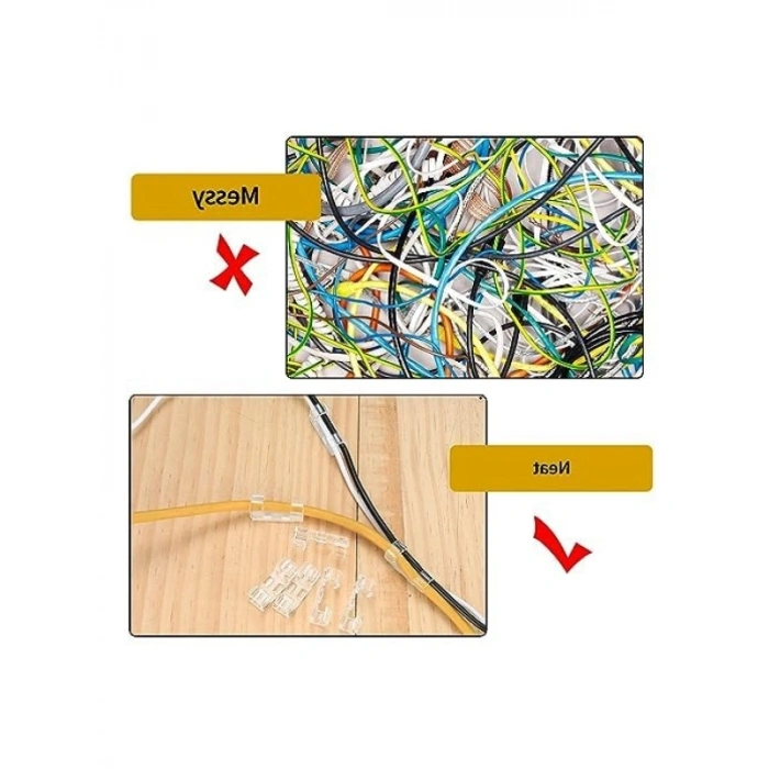 Yapışkanlı Kablo Sabitleyici Klips - 20 Adet