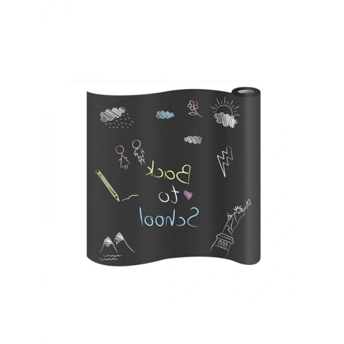 Yapışkanlı Kara Tahta 100x30 cm, Hediyeli Tebeşir ile