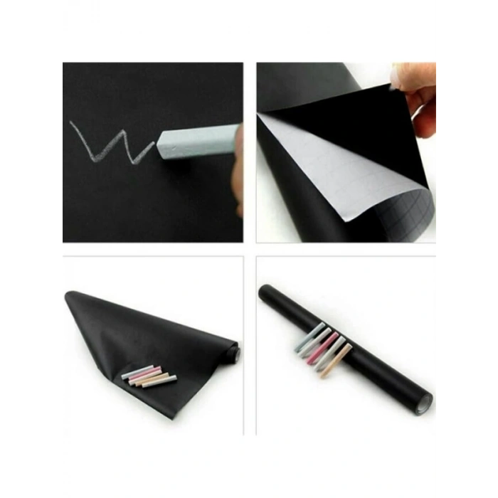 Yapışkanlı Kara Tahta 100x30 cm, Hediyeli Tebeşir ile