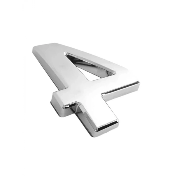 Yapışkanlı Krom Renk Kapı Numarası, 50 mm - Numara 4