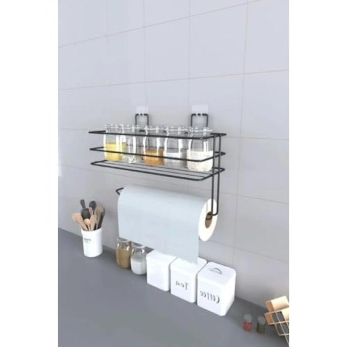 Yapışkanlı Metal Organizer Raf - Banyo ve Mutfak İçin
