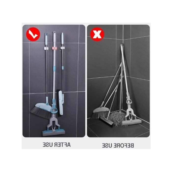 Yapışkanlı Pratik Mop Tutucu, 4 Adet, Beyaz Renk