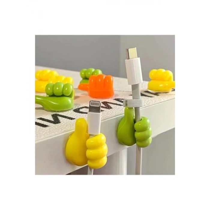 Yapışkanlı Renkli Kablo Tutucu Seti - 10 Adet