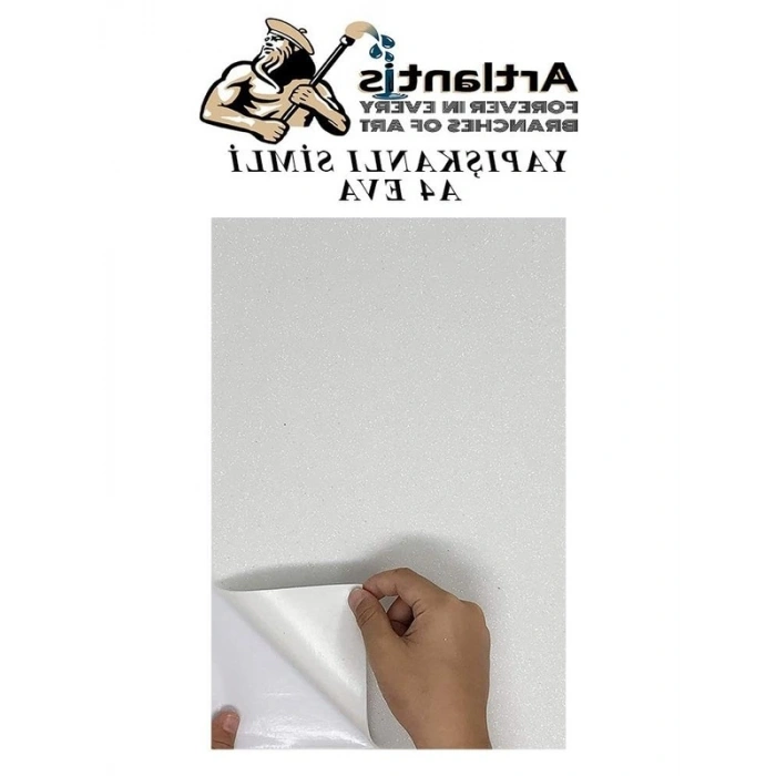 Yapışkanlı Simli Eva, Beyaz A4, 20x30 cm, 5 Adet, Hobi Kullanımı