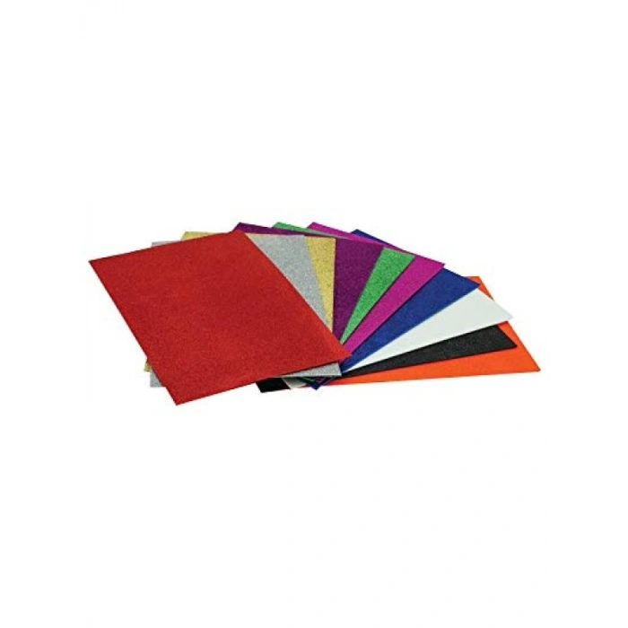 Yapışkanlı Simli EVA Kağıdı - 20 x 30 cm, 10 Renk