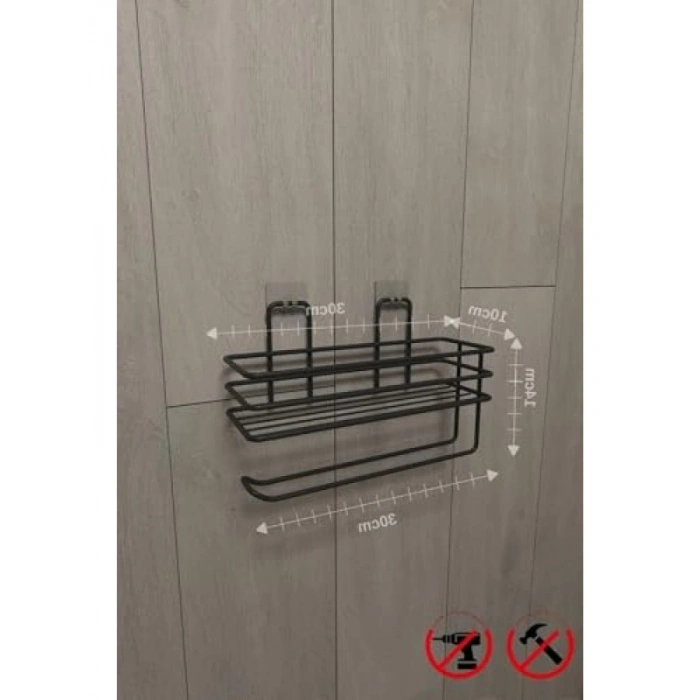 Yapışkanlı Siyah Kağıt Rulo Havluluk ve Peçetelik Düzenleyici