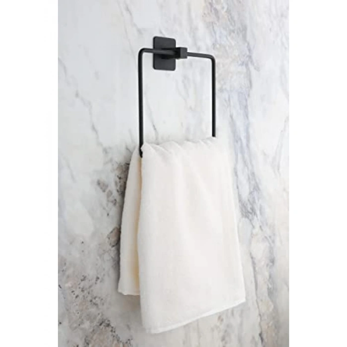 Yapışkanlı Siyah Kare Havluluk Askısı