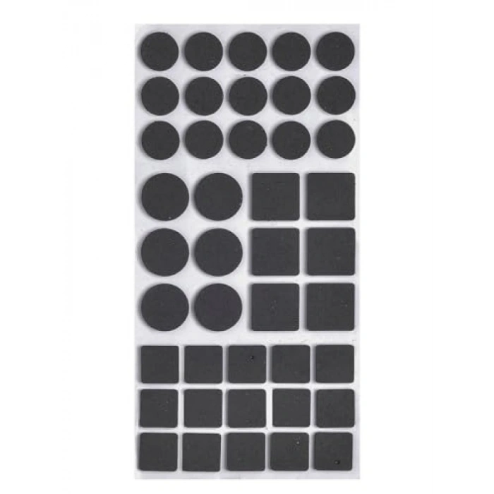 Yapışkanlı Siyah Keçe Altlık, 42li Paket