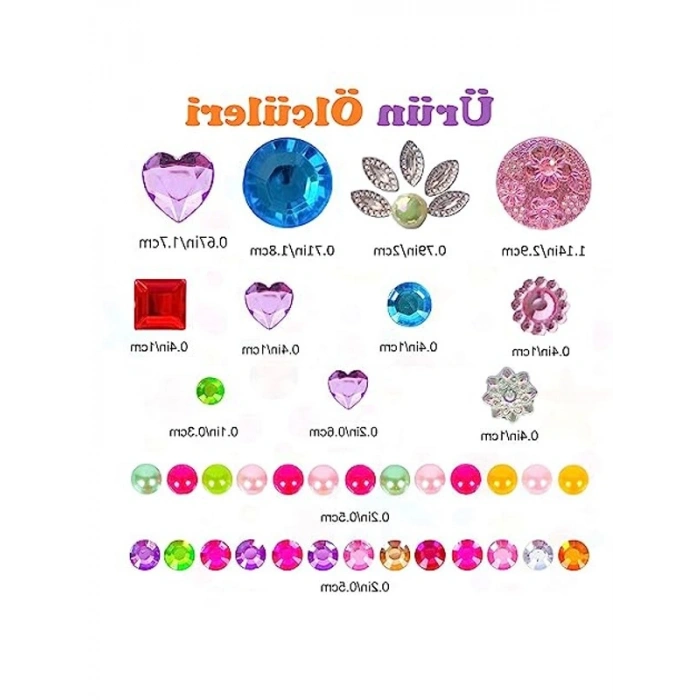 Yapışkanlı Taş Sticker, Işıltılı Mor Kalp Deseni, Makyaj ve Süsleme İçin