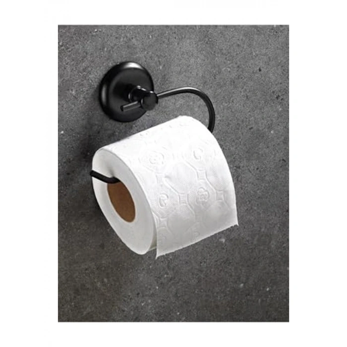 Yapışkanlı Tuvalet Kağıtlığı, Siyah, Pratik Askı