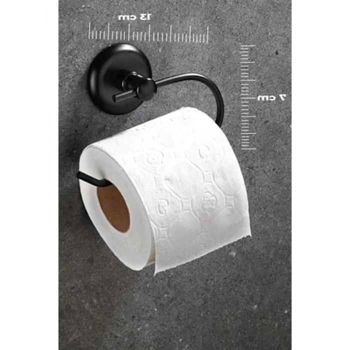 Yapışkanlı Tuvalet Kağıtlığı, Siyah, Pratik Askı