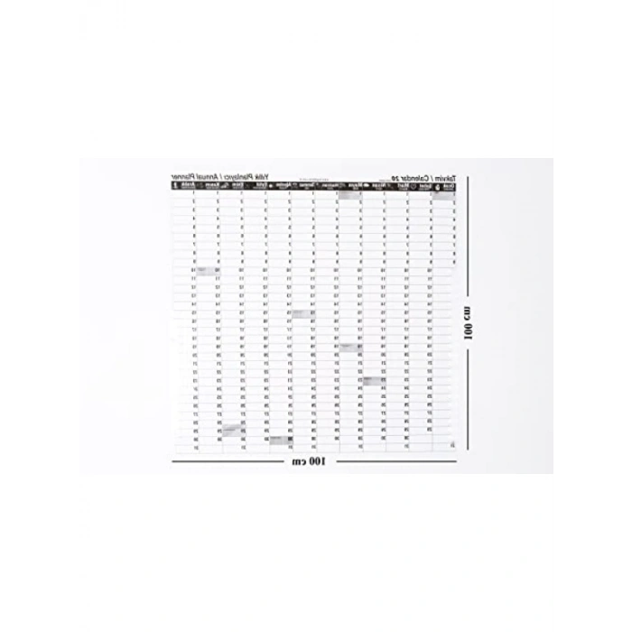 Yapışkansız Statik Akıllı Kağıt Yıllık Planlayıcı - 100x100 cm