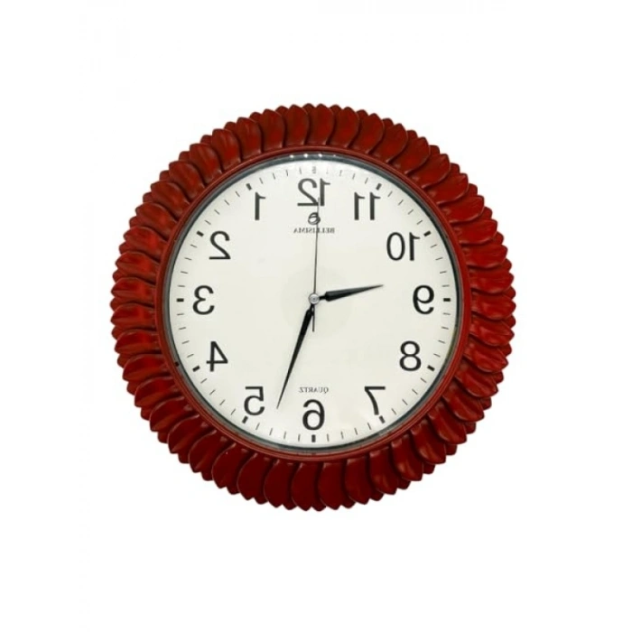 Yaprak Desenli Sessiz Duvar Saati, 30 cm