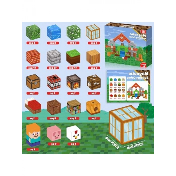 Yaratıcı Manyetik Blok Seti - 100 Parça