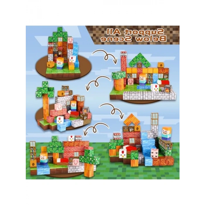 Yaratıcı Manyetik Blok Seti - 100 Parça