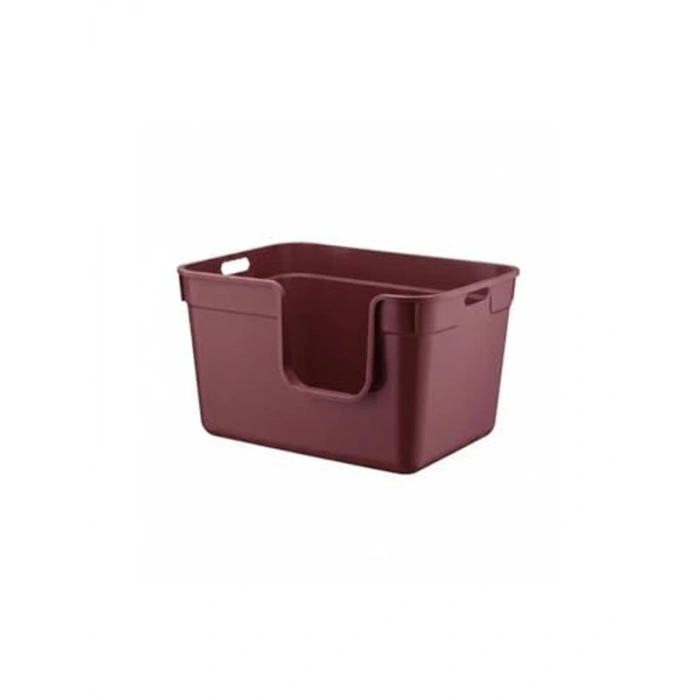 Yarı Açık Bordo Kedi Tuvaleti 54x40x32 cm, Rahat Kullanım
