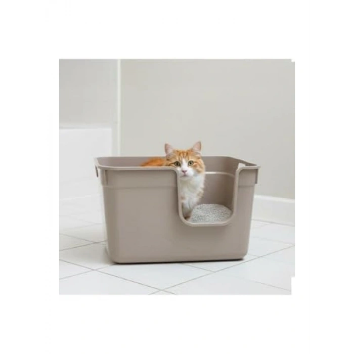Yarı Açık Kedi Tuvaleti 54x40x32 cm - Bej
