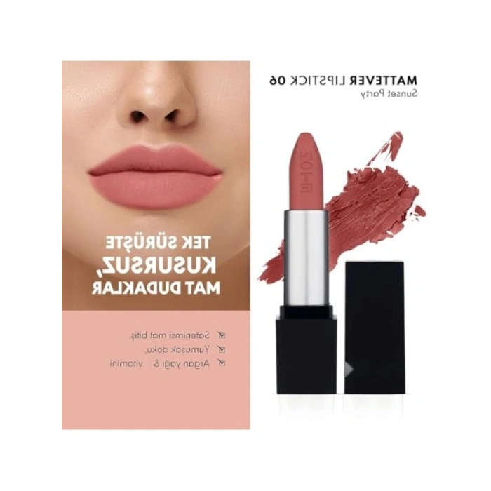 Yarı Mat Saten Bitişli Ruj, Pembe 06 Sunset Party