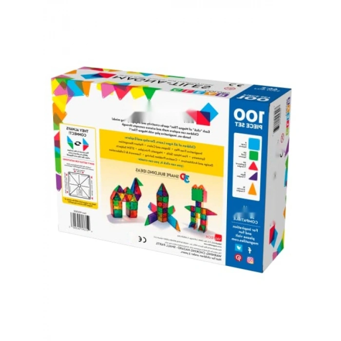 Yarı Şeffaf Magnetik Yapı Blokları - 100 Parça