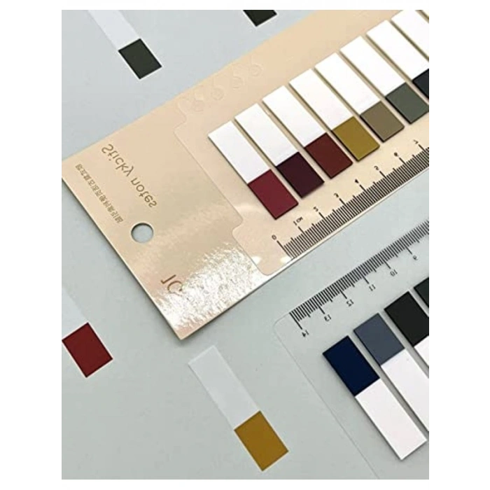 Yarım Retro Renklerde 10 Renkli Şeffaf İndeks Sticker Seti