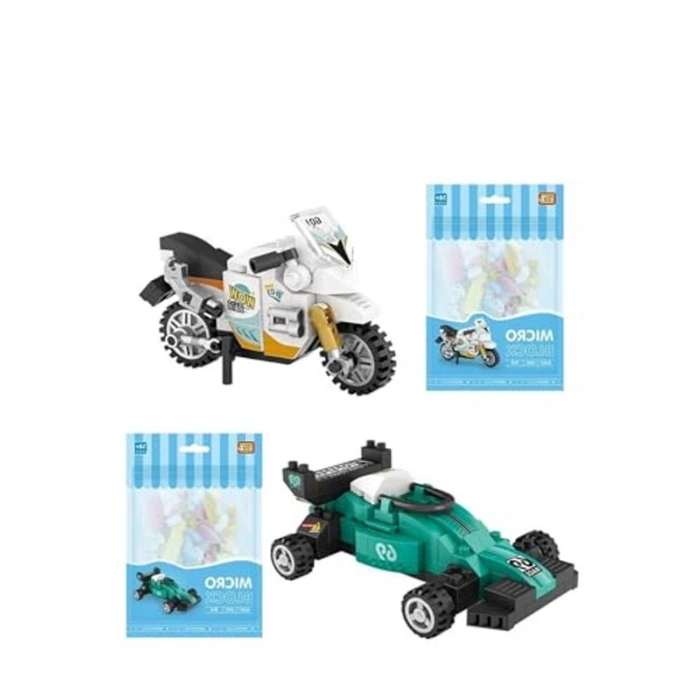 Yarış Seti - 2li Araba Motoru ve Farklı Model Dekoratif Yapım Seti