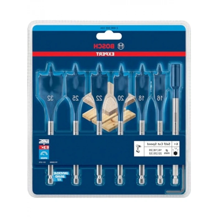 Yassı Freze Matkap Seti - 7 Parça, 16-32 mm